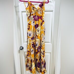BOG Collective NWT Floral Yellow and Purple Dress SMALL